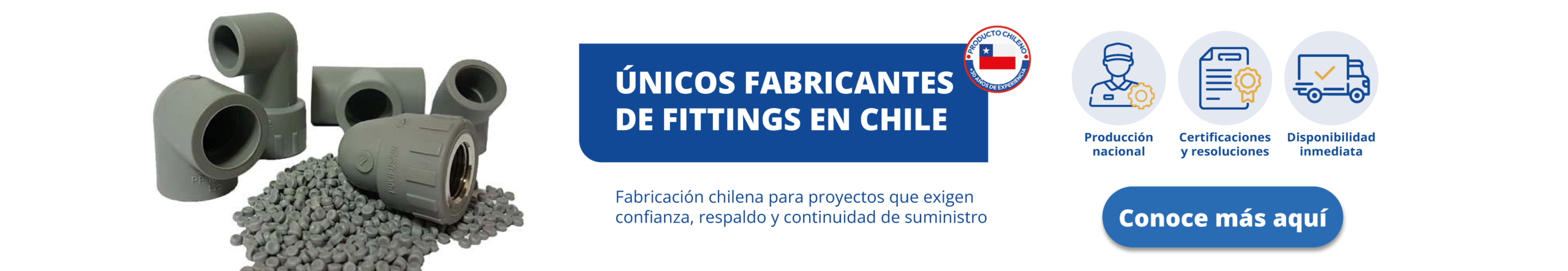 Únicos fabricantes de fittings en Chile