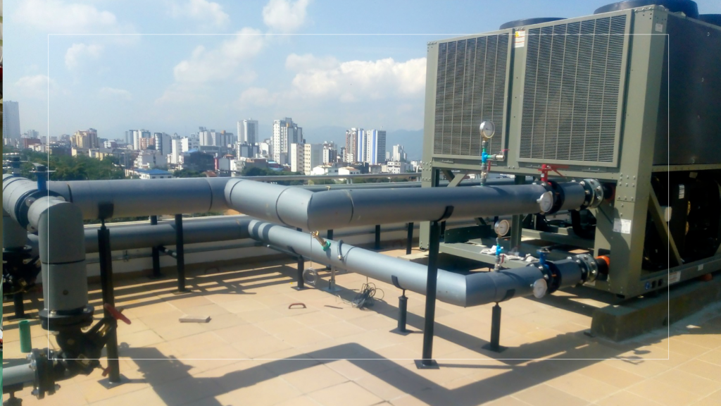 Tuberías PP-RCT preaisladas instaladas un edificio en Colombia