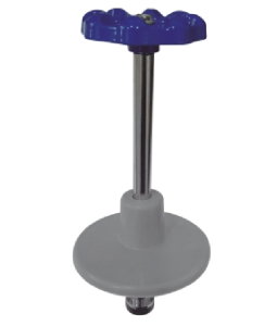 KIT METALICA 100mm CORTO VÁSTAGO CROMADO, MANILLA METÁLICA (AZUL / ROJA) Y CUBRE FALLA DESLIZANTE PLÁSTICO (GRIS)